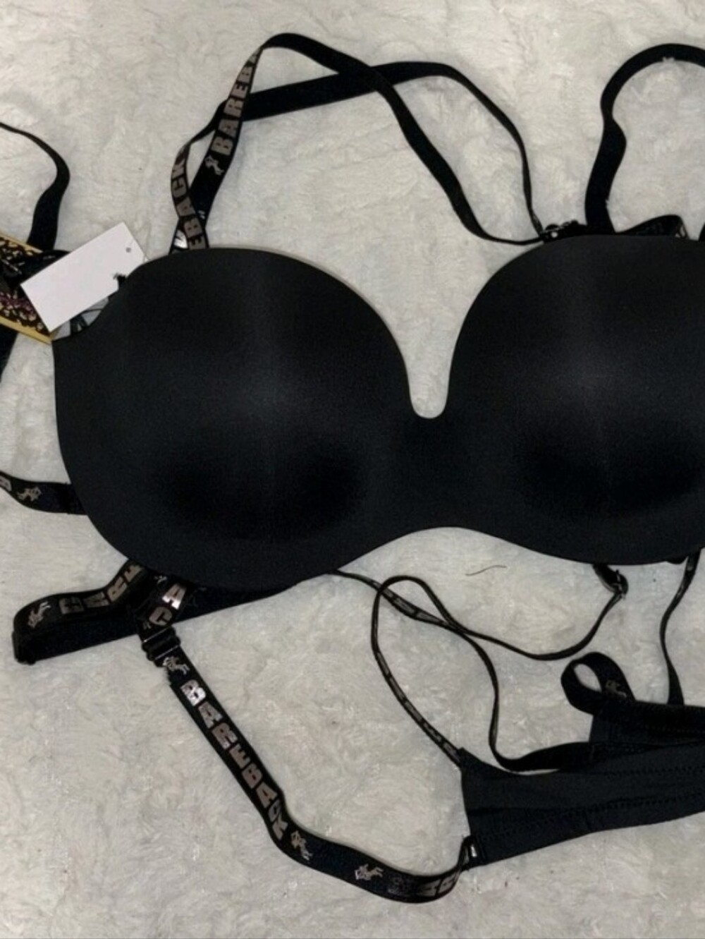 BAREBACK SEXY BACK  BLACK  BRA WITH HOOK  CONVERTIBLE STRAPS 32DD 36DD 36B NWT